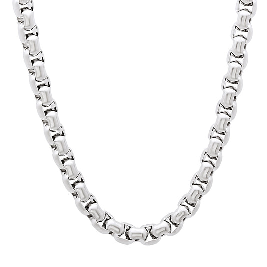 5mm High-Polished Stainless Steel Square Box Chain Necklace