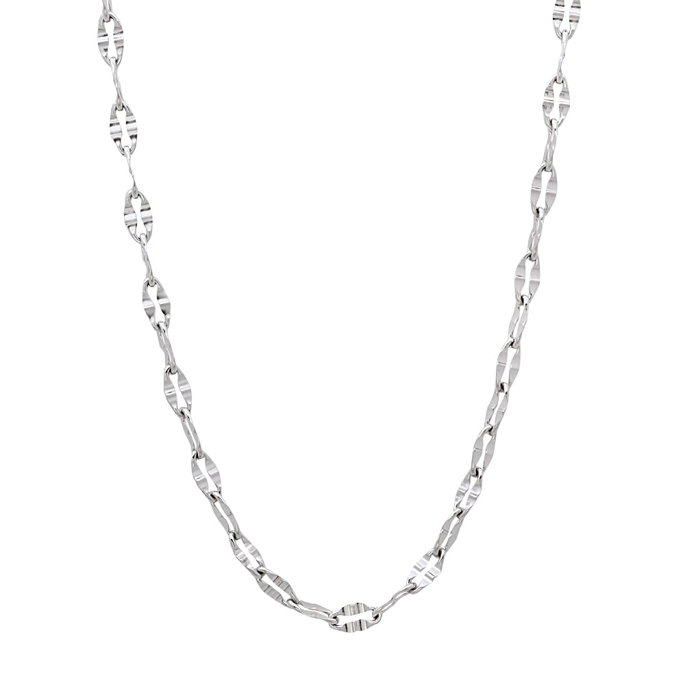 2mm High-Polished Stainless Steel Cable Fancy Link Chain Necklace