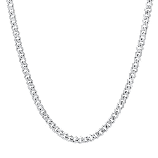 3.5mm High-Polished Stainless Steel Beveled Curb Chain Necklace