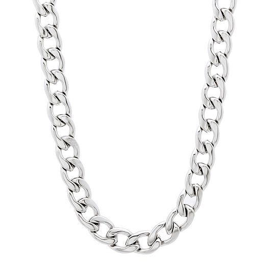 5mm High-Polished Stainless Steel Flat Cuban Link Curb Chain Necklace