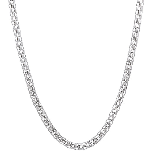 2.5mm High-Polished Stainless Steel Round Popcorn Chain Necklace