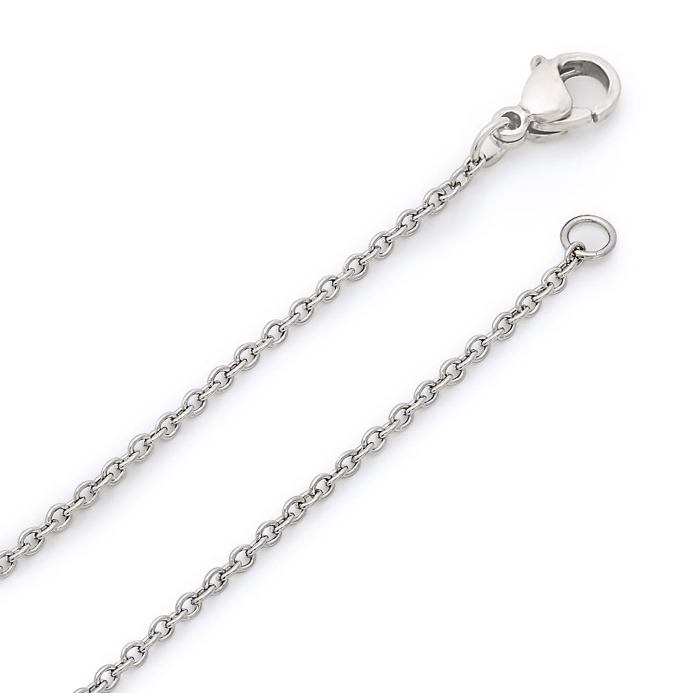 1mm High-Polished Stainless Steel Cable Chain Necklace