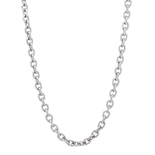 3mm High-Polished Stainless Steel Cable Chain Necklace