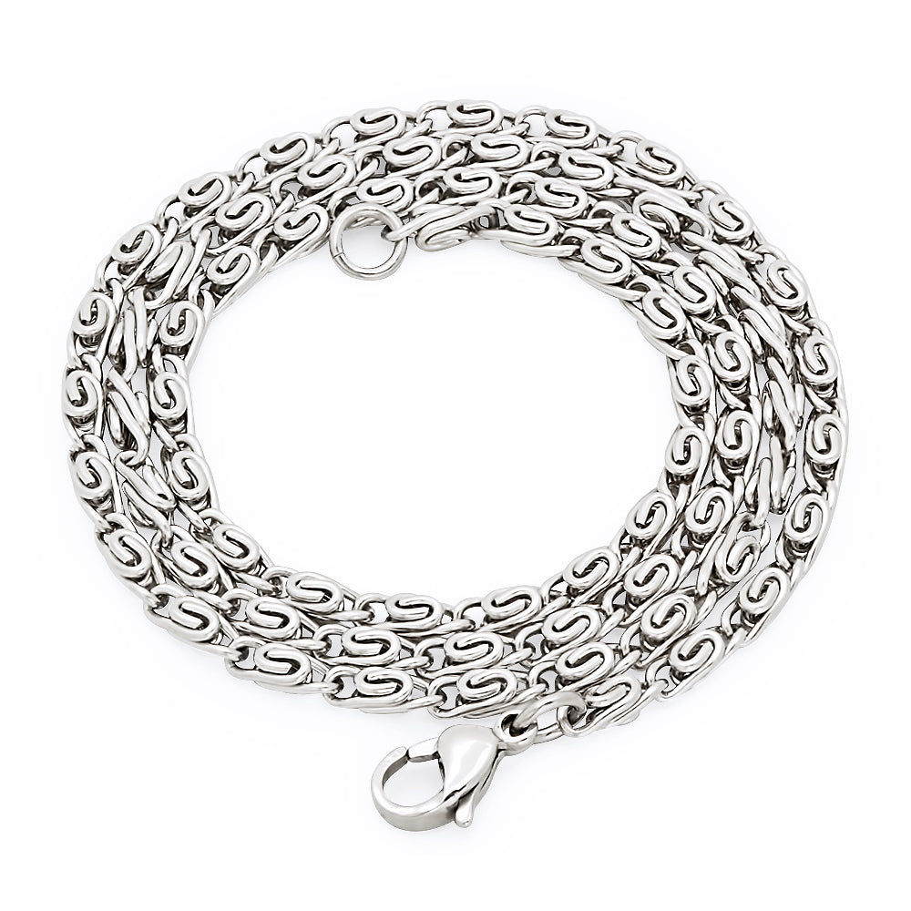 3mm High-Polished Stainless Steel Link Chain Necklace