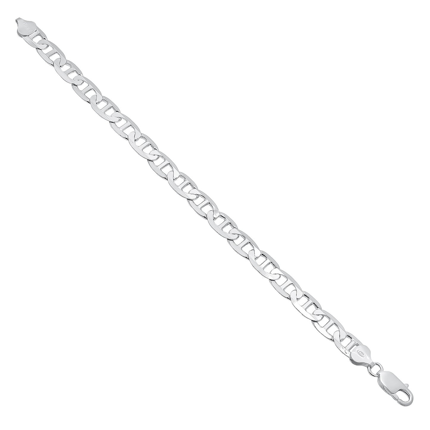 2mm-10mm Thick Solid .925 Sterling Silver Mariner Link Bracelet 7-10" Made in Italy