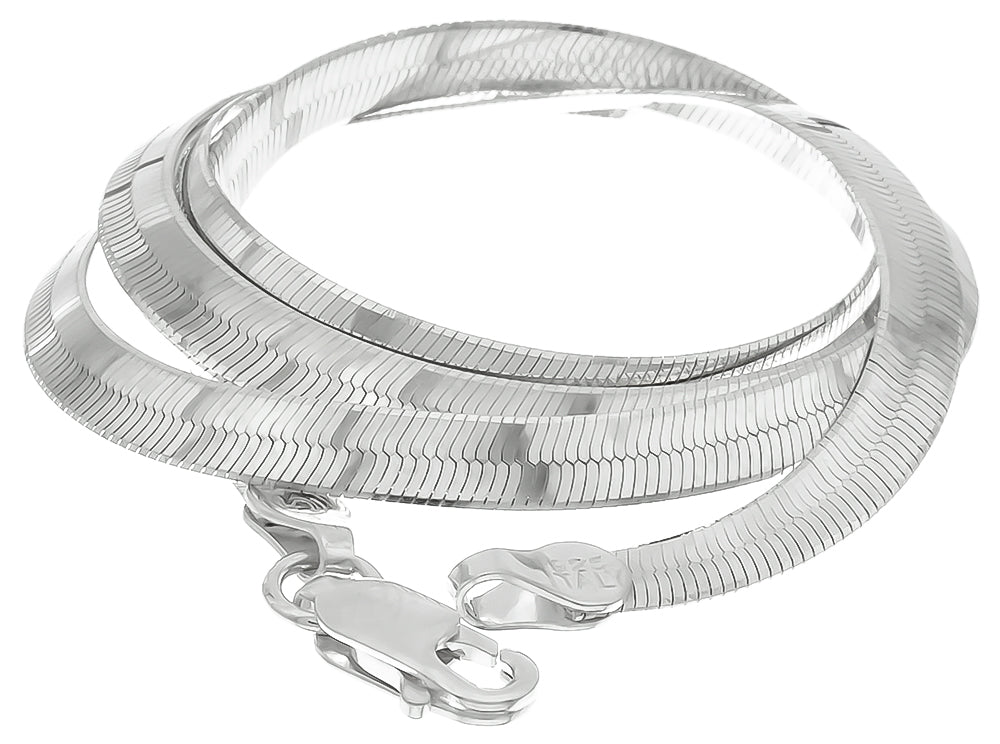 3mm-14mm Solid .925 Sterling Silver Flat Herringbone Chain Necklace or Bracelet 7-30" Made in Italy